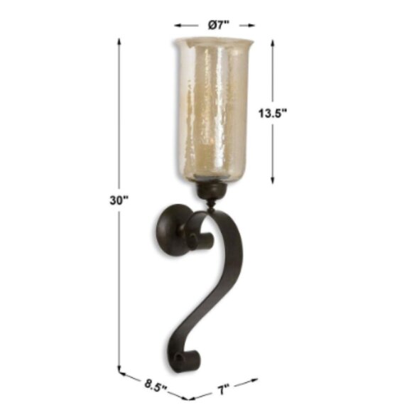 NIP Uttermost Hand Forged Bronze Wall Sconce - Picture 3 of 8